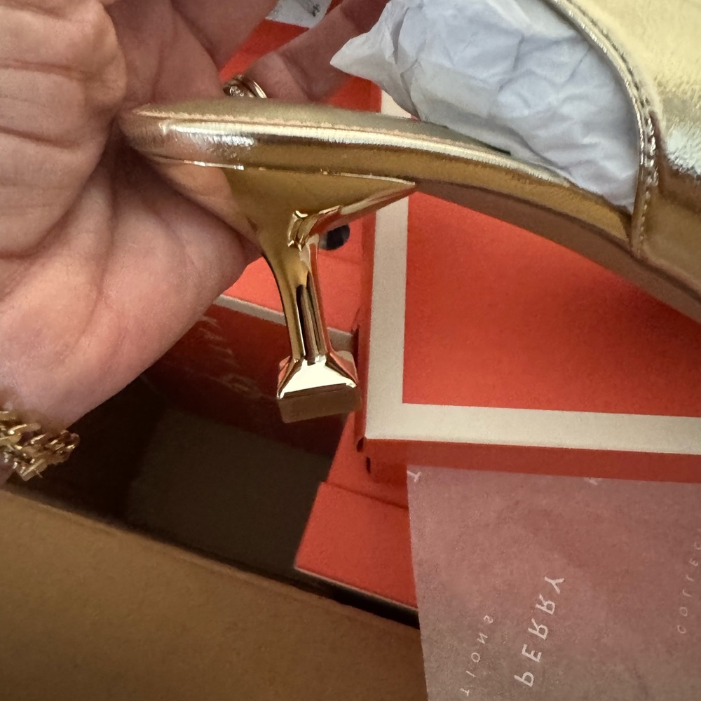 Katy Perry Collections Metallic Gold Slingback Heels - Picture 2 of 4